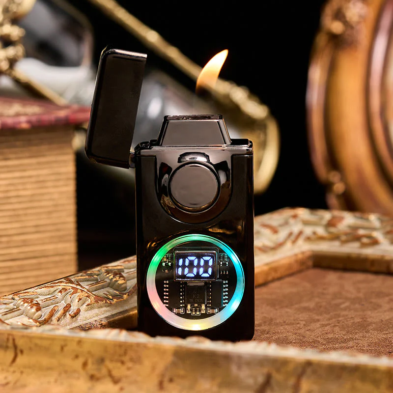 Men's Voice Gravity Sensor Dual Flame LED Display Lighter - Image 3