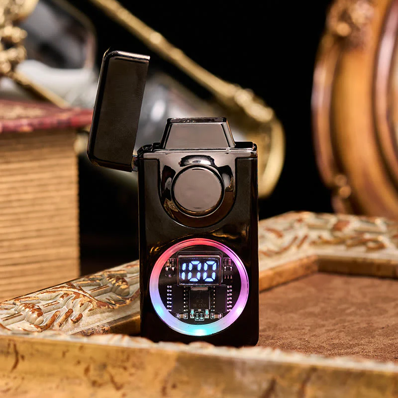 Men's Voice Gravity Sensor Dual Flame LED Display Lighter - Image 5