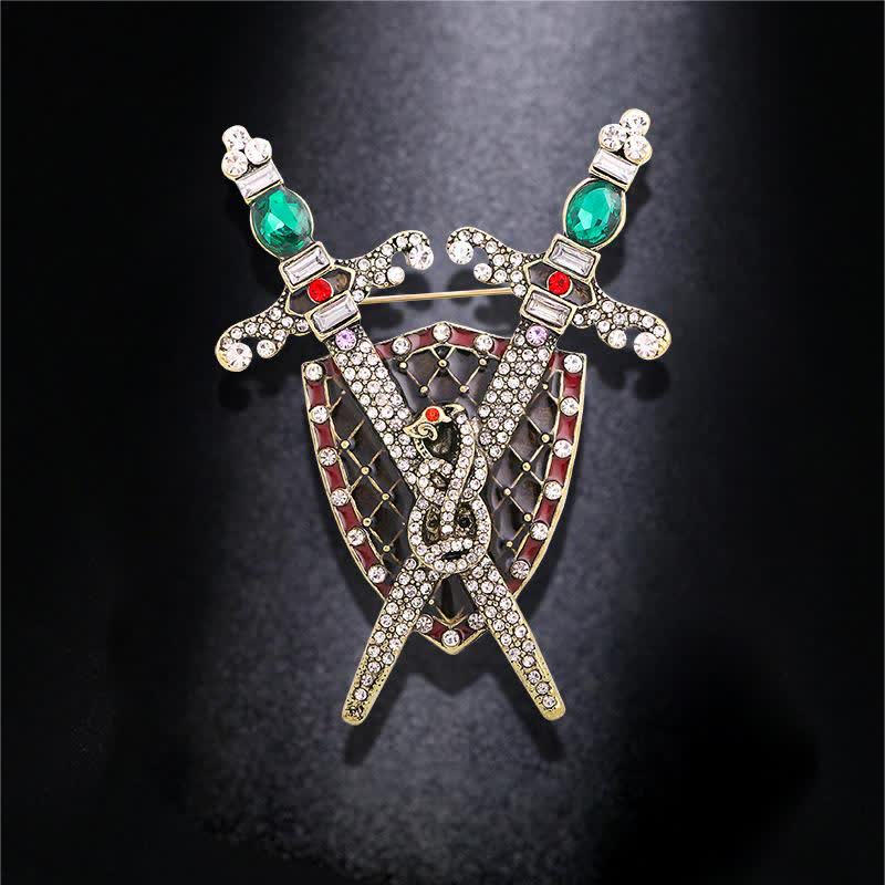 Men's Warrior Sword And Shield Brooch - Image 2