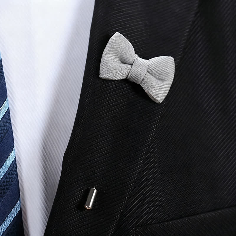 Men's Wedding Boutonniere Bow Tie Shape Cloth Lapel Pin