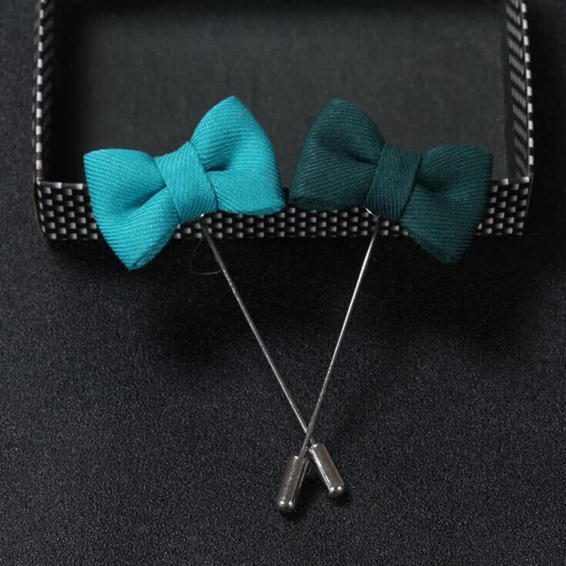 Men's Wedding Boutonniere Bow Tie Shape Cloth Lapel Pin - Image 10