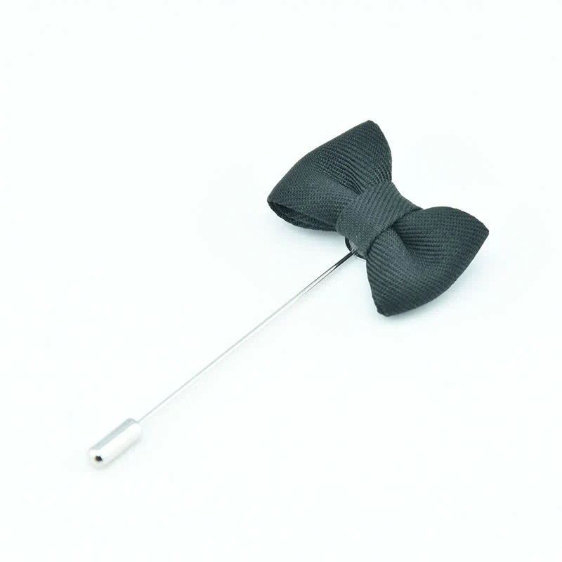 Men's Wedding Boutonniere Bow Tie Shape Cloth Lapel Pin - Image 15
