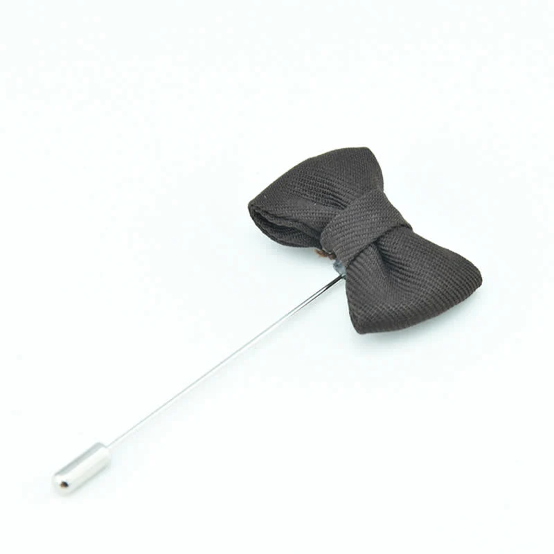Men's Wedding Boutonniere Bow Tie Shape Cloth Lapel Pin - Image 16