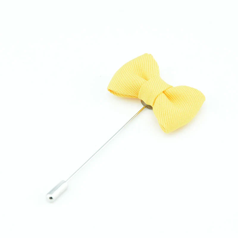 Men's Wedding Boutonniere Bow Tie Shape Cloth Lapel Pin - Image 18