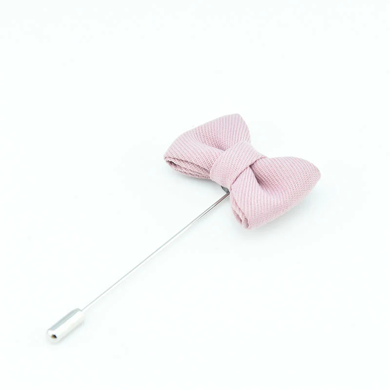 Men's Wedding Boutonniere Bow Tie Shape Cloth Lapel Pin - Image 19