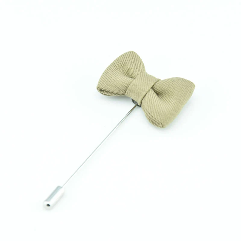Men's Wedding Boutonniere Bow Tie Shape Cloth Lapel Pin - Image 20