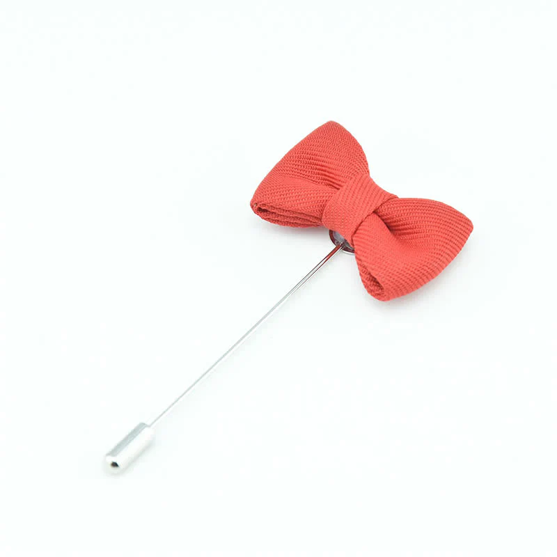Men's Wedding Boutonniere Bow Tie Shape Cloth Lapel Pin - Image 21