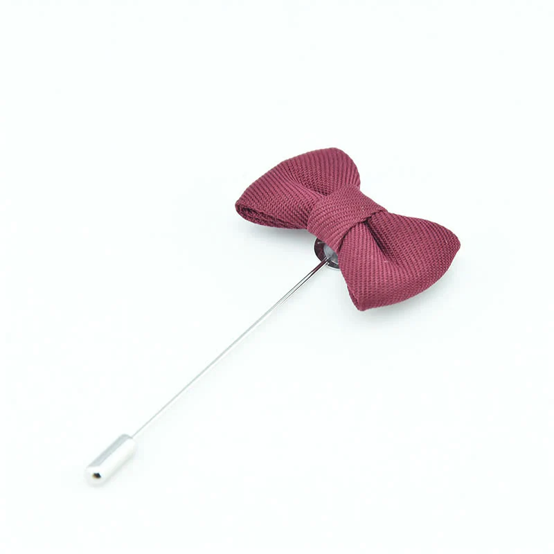 Men's Wedding Boutonniere Bow Tie Shape Cloth Lapel Pin - Image 6