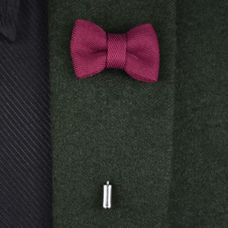 Men's Wedding Boutonniere Bow Tie Shape Cloth Lapel Pin - Image 7