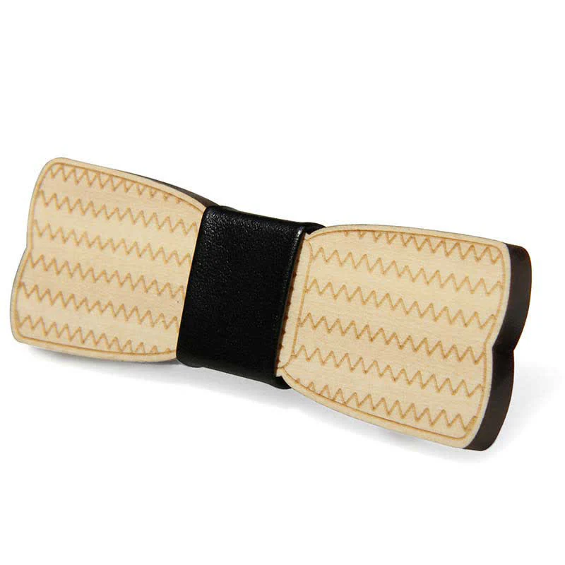 Men's Wedding Party Accessories Carved Wooden Bow Tie - Image 8
