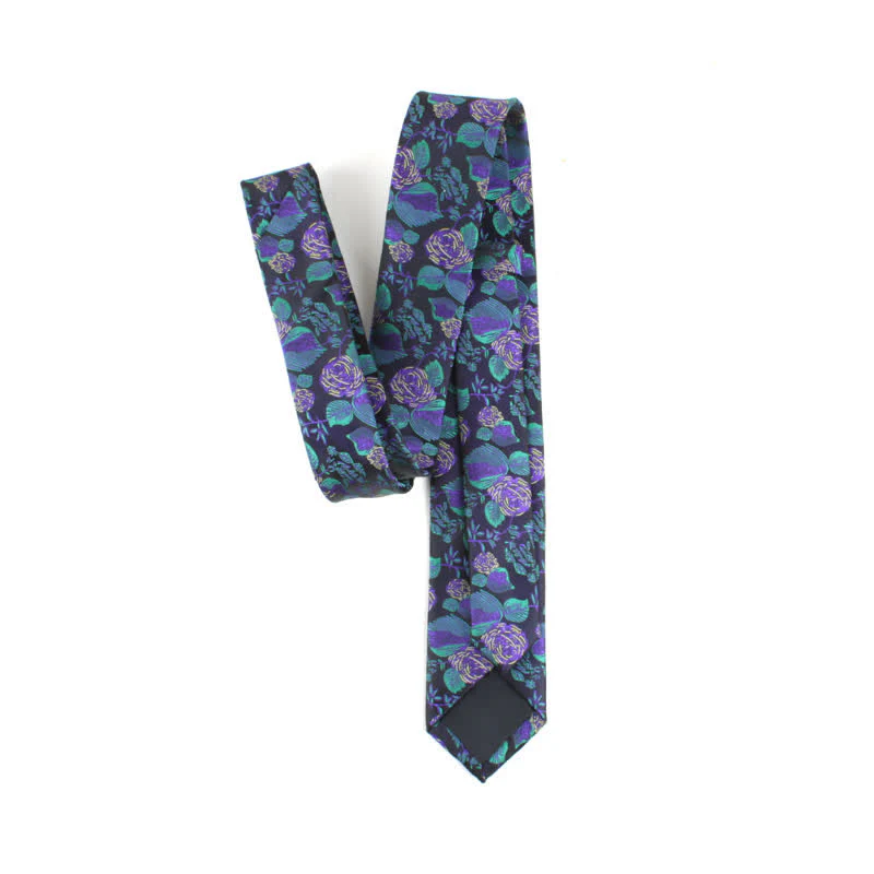 Men's Wedding Party Leisure Suit Skinny Floral Necktie - Image 4
