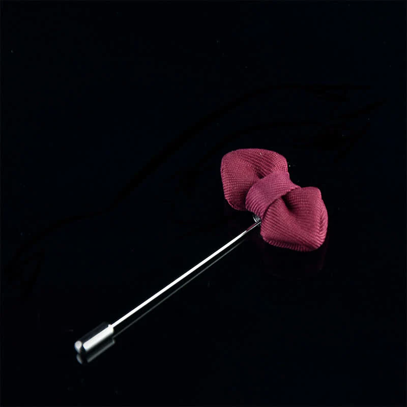 Men's Wedding Pointed Bow Tie Shape Cloth Lapel Pin - Image 10
