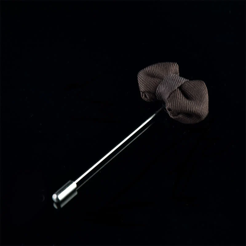 Men's Wedding Pointed Bow Tie Shape Cloth Lapel Pin - Image 12