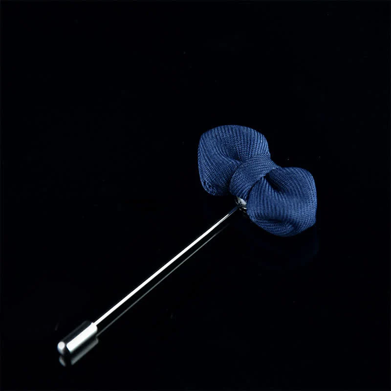 Men's Wedding Pointed Bow Tie Shape Cloth Lapel Pin - Image 13