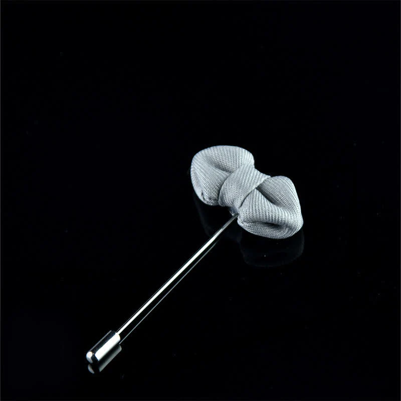 Men's Wedding Pointed Bow Tie Shape Cloth Lapel Pin - Image 14