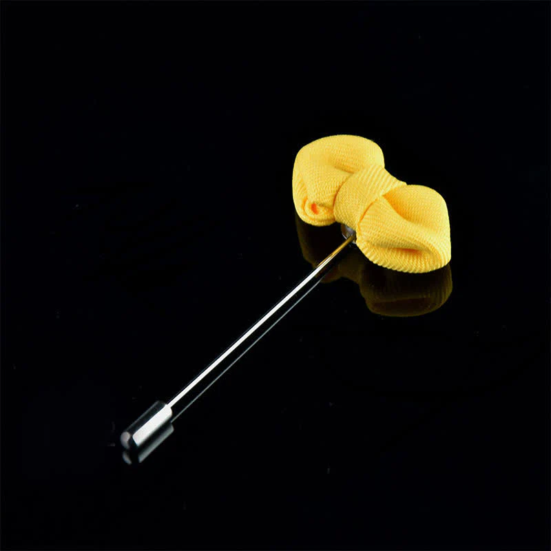 Men's Wedding Pointed Bow Tie Shape Cloth Lapel Pin - Image 16