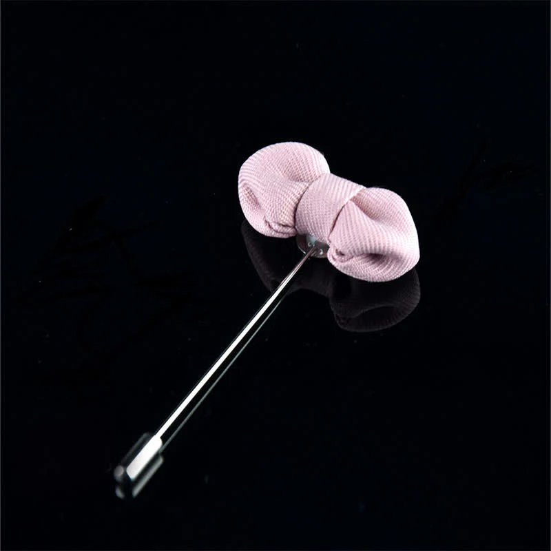 Men's Wedding Pointed Bow Tie Shape Cloth Lapel Pin - Image 17
