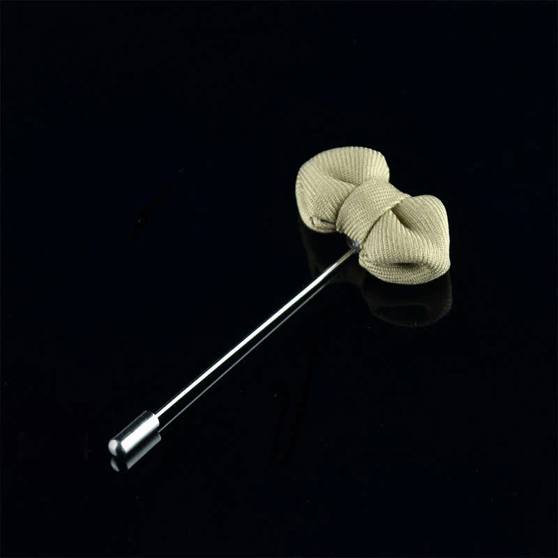 Men's Wedding Pointed Bow Tie Shape Cloth Lapel Pin - Image 18