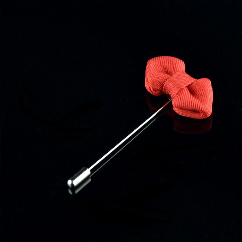 Men's Wedding Pointed Bow Tie Shape Cloth Lapel Pin - Image 19