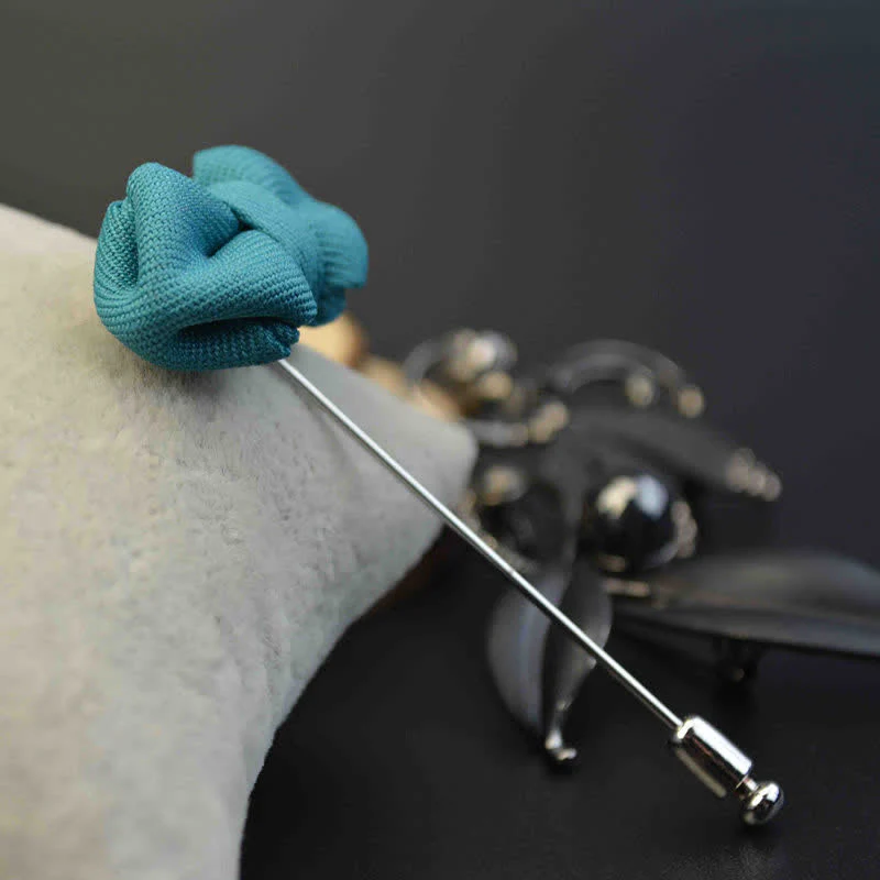 Men's Wedding Pointed Bow Tie Shape Cloth Lapel Pin - Image 8