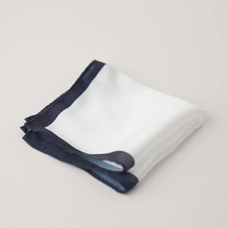 Men's White & Color Edge Wedding Pocket Square - Image 10