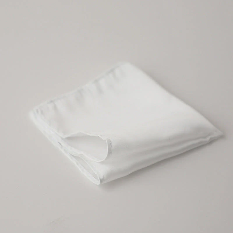 Men's White & Color Edge Wedding Pocket Square - Image 11