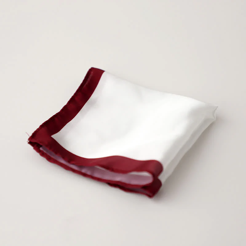 Men's White & Color Edge Wedding Pocket Square - Image 12