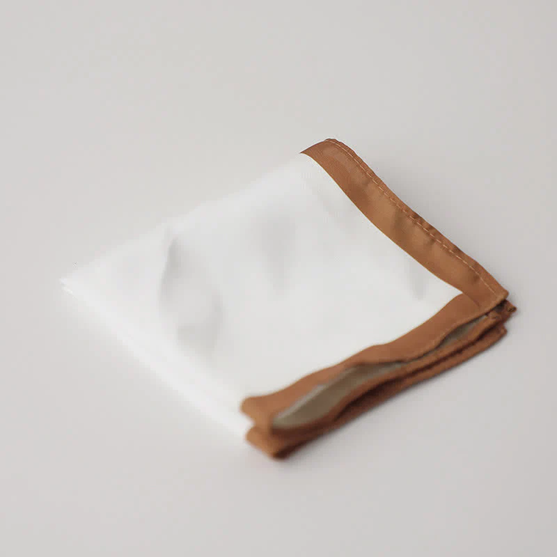 Men's White & Color Edge Wedding Pocket Square - Image 13
