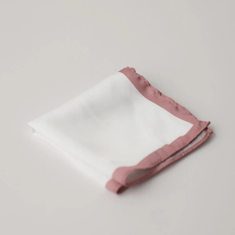Men's White & Color Edge Wedding Pocket Square - Image 14