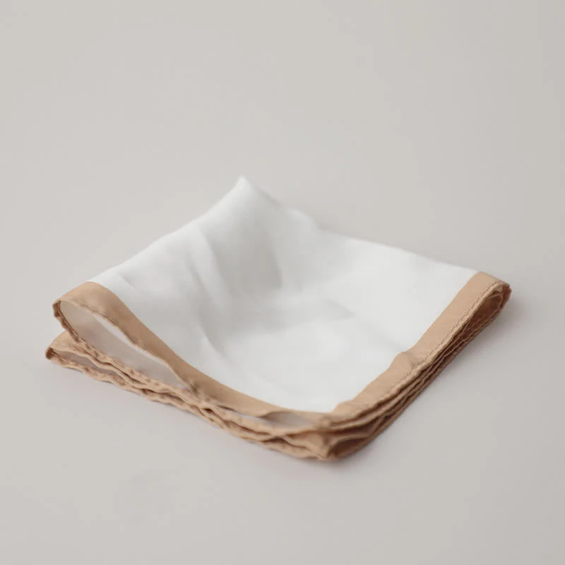 Men's White & Color Edge Wedding Pocket Square - Image 5