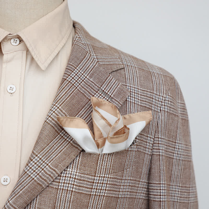 Men's White & Color Edge Wedding Pocket Square - Image 6
