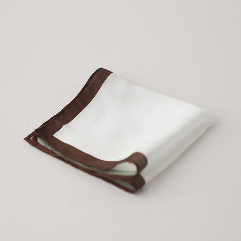 Men's White & Color Edge Wedding Pocket Square - Image 8