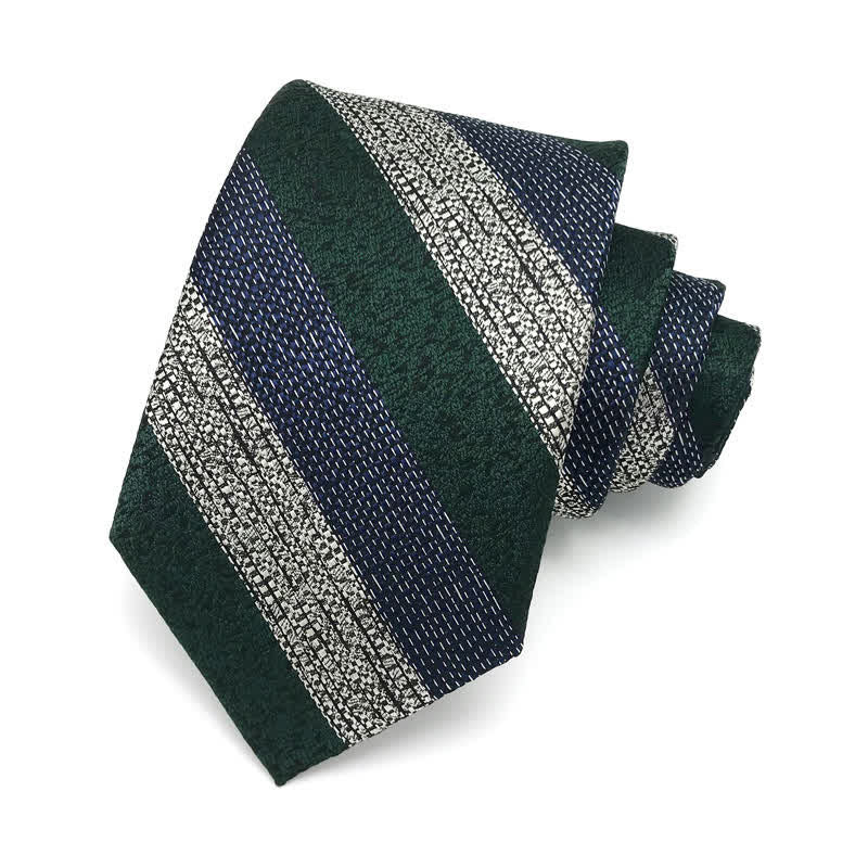 Men's Wide Block Multi Striped Necktie - Image 3