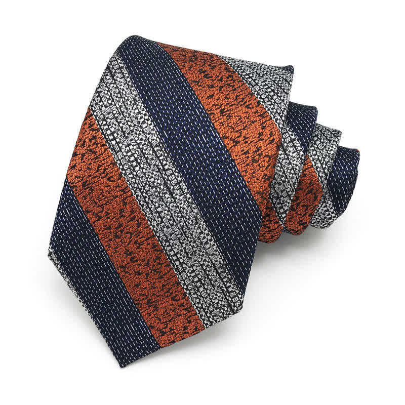 Men's Wide Block Multi Striped Necktie - Image 7