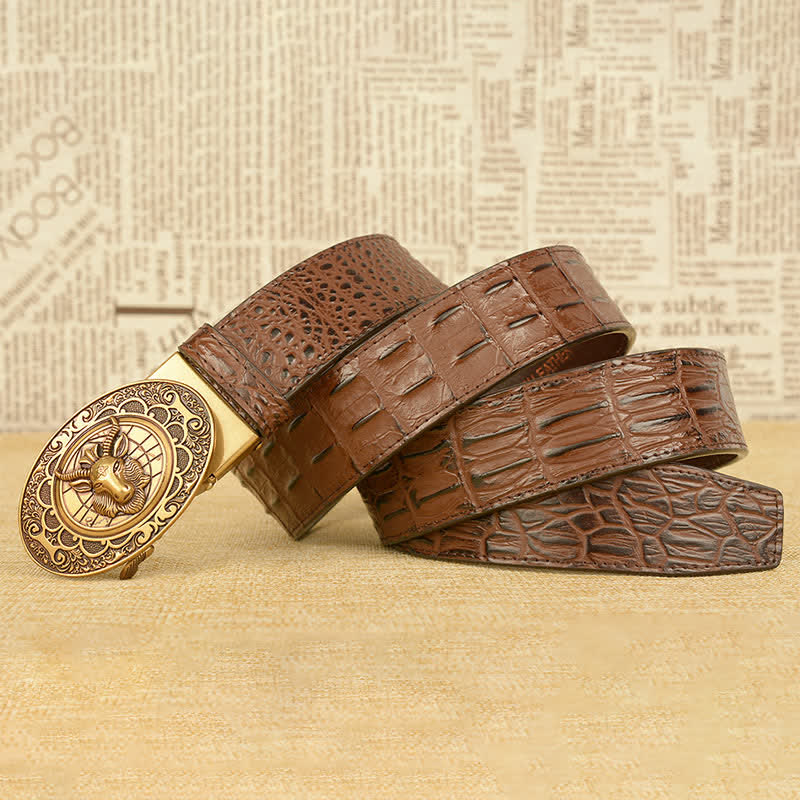 Men's Wild Goat Alligator Pattern Leather Belt - Image 15