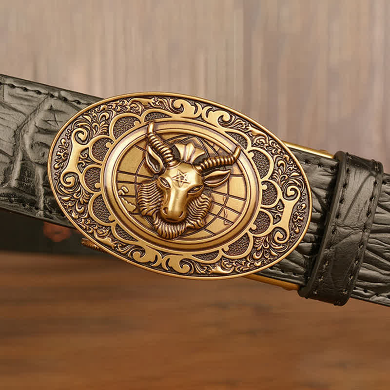 Men's Wild Goat Alligator Pattern Leather Belt - Image 8