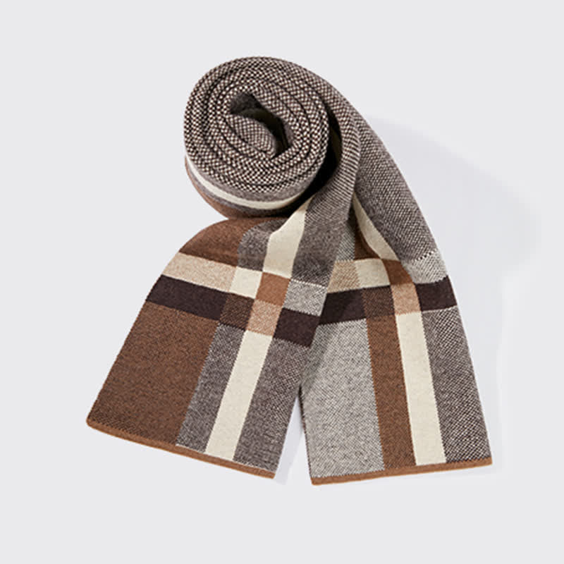 Men's Winter Classical Warm Plaid Stripe Scarf - Image 10