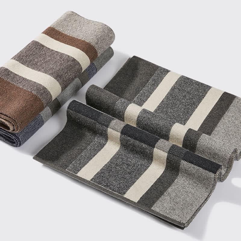 Men's Winter Classical Warm Plaid Stripe Scarf - Image 6