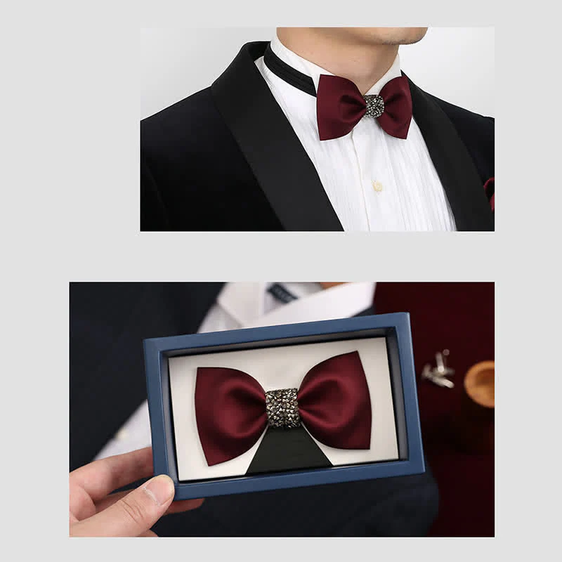 Men's Central Sparkly Accent Bow Tie - Image 4