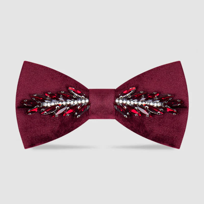 Men's Witty Crystal Velvet Bow Tie