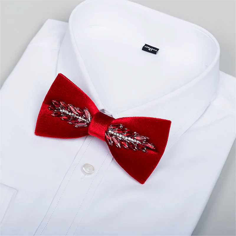 Men's Witty Crystal Velvet Bow Tie - Image 12