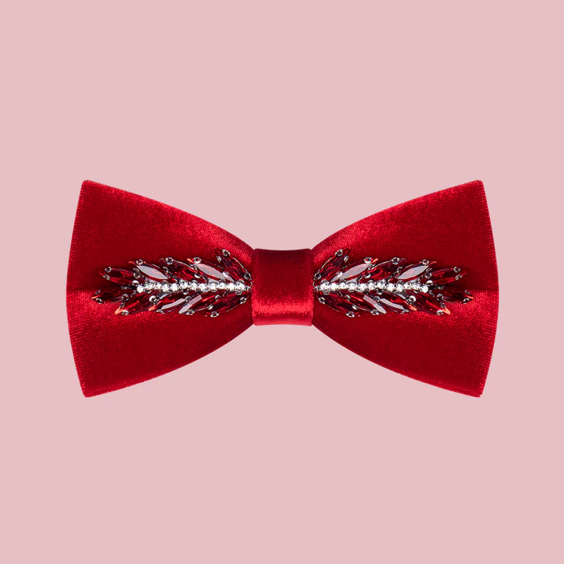 Men's Witty Crystal Velvet Bow Tie - Image 13