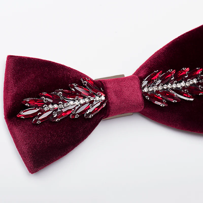 Men's Witty Crystal Velvet Bow Tie - Image 5