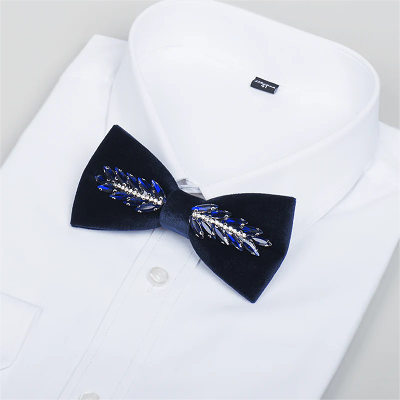 Men's Witty Crystal Velvet Bow Tie - Image 9