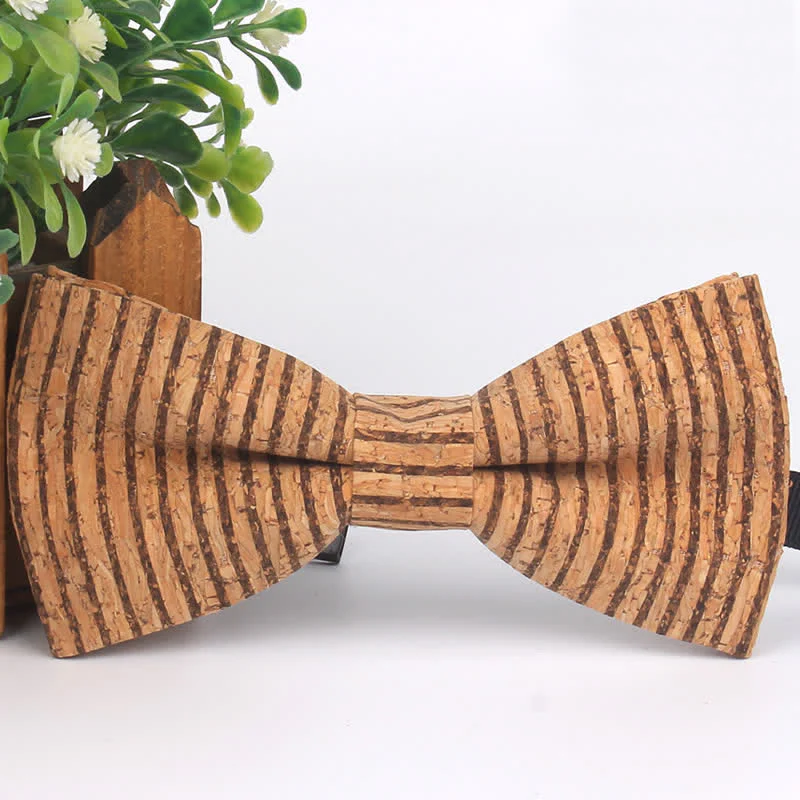 Men's Wood Grain Geometric Print Multi-Color Bow Tie - Image 13