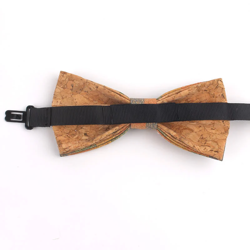 Men's Wood Grain Geometric Print Multi-Color Bow Tie - Image 9