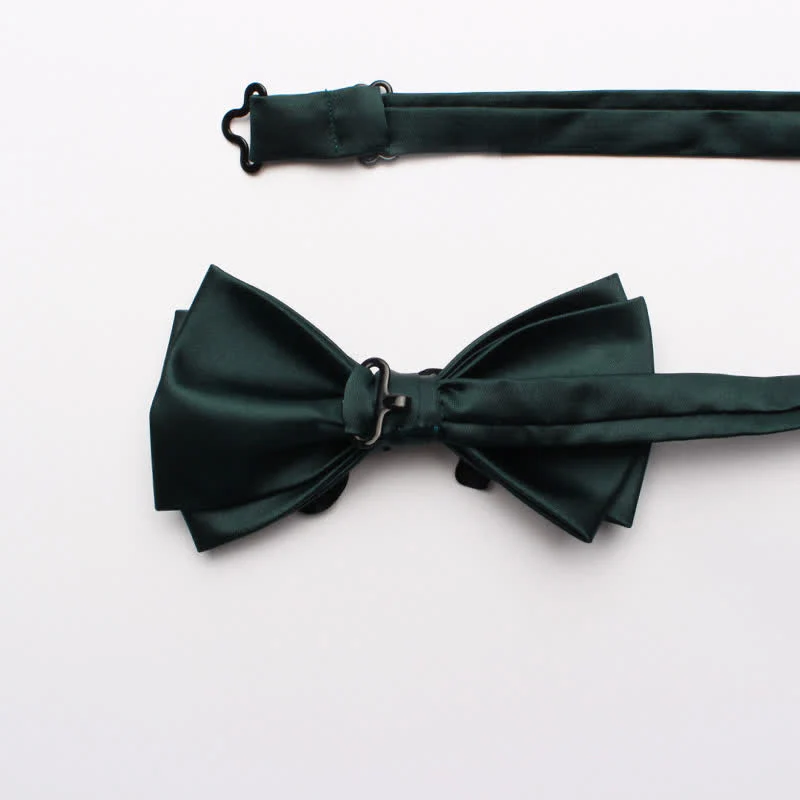 Men's Yarn-dyed Double Layer Flower Ribbon Bow Tie - Image 5