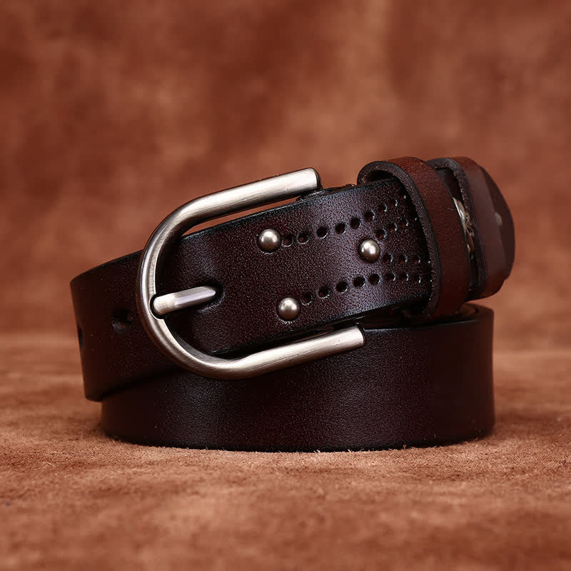 Metal Rivet Fashionable Casual Slim Leather Belt - Image 10