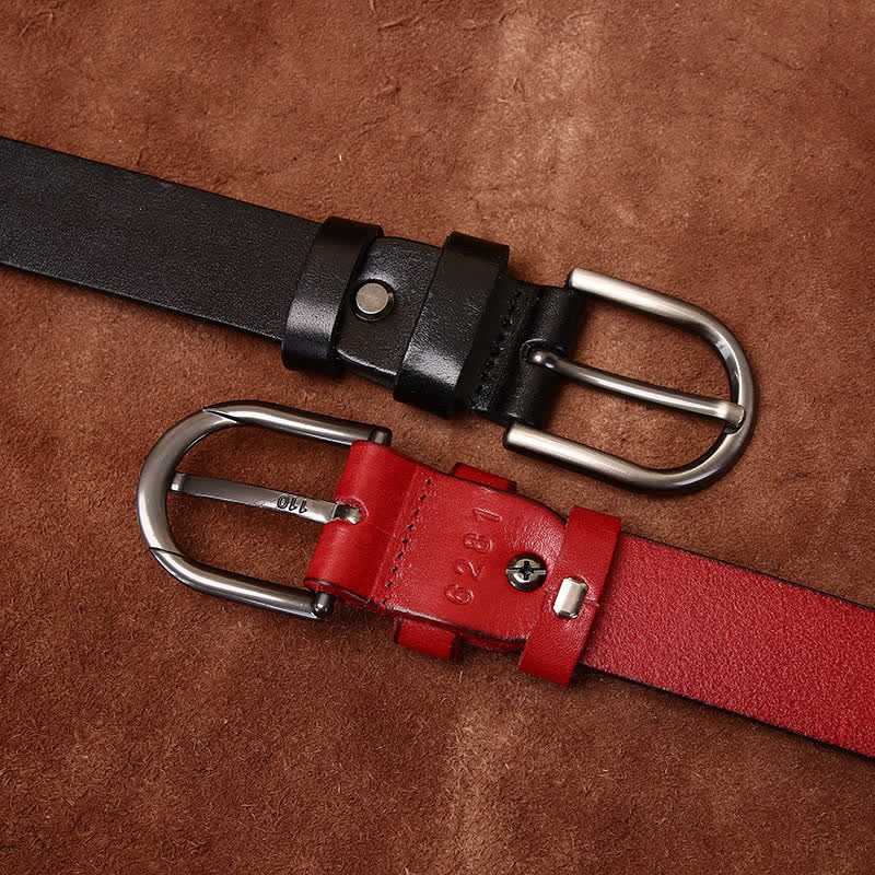 Metal Rivet Fashionable Casual Slim Leather Belt - Image 3