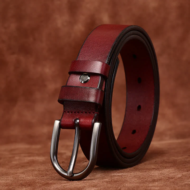 Metal Rivet Fashionable Casual Slim Leather Belt - Image 5